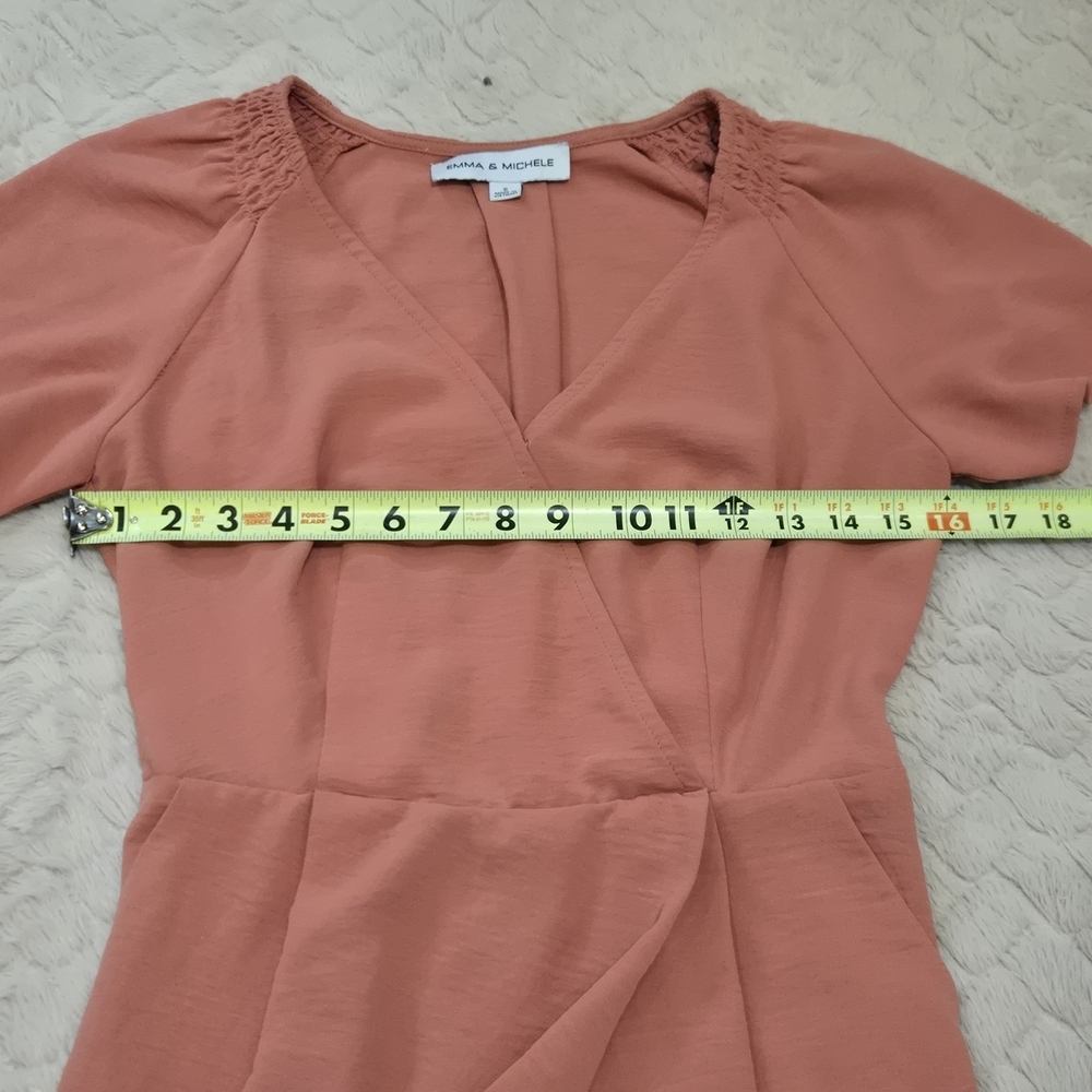 Emma & Michele Coral Short Sleeve Jumpsuit, Size Small - Picture 3 of 10